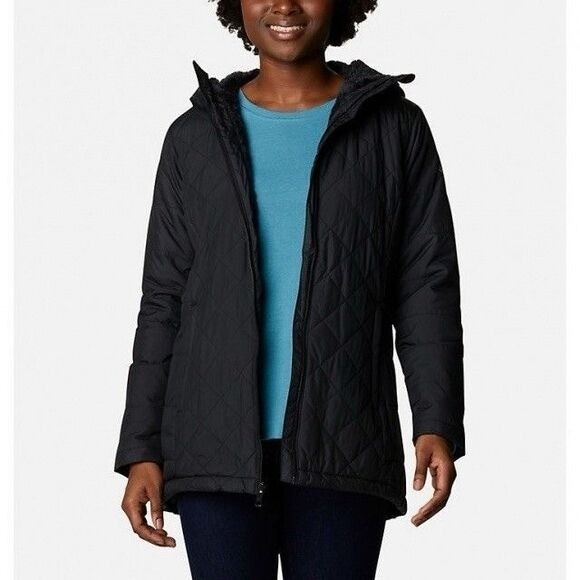 Columbia Jackets & Blazers - Columbia Snowmelt Valley II Lined Jacket Womens Small Black Quilted Hooded